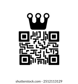 Code Crown Glyph Icon, Vector illustration