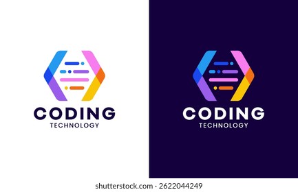Code data logo design. Abstract coding symbol Vector design with  data modern graphic icon