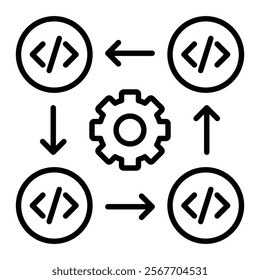 Code Dependency Icon Element For Design