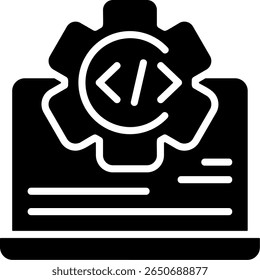 Code Deployment Modern Black Icon Design