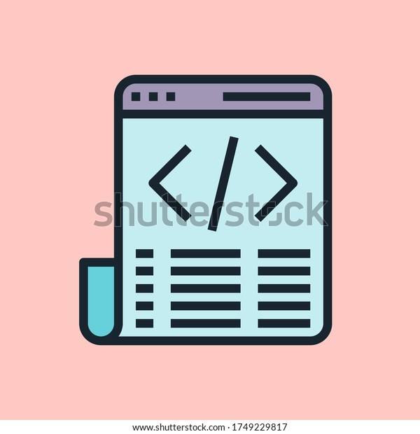 Code. Digital marketing concept\
illustration, flat design linear style banner. Usage for e-mail\
newsletters, headers, blog posts, print and more.\
Vector