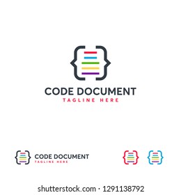 Code Document logo designs vector, Coding Logo designs vector