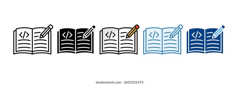 Code Documentation Icon Set Multiple Style Collection