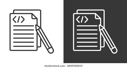 Code Documentation Icon Set Vector Collection Isolated In Black And White