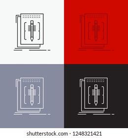 Code, edit, editor, language, program Icon Over Various Background. Line style design, designed for web and app. Eps 10 vector illustration