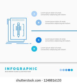 Code, edit, editor, language, program Infographics Template for Website and Presentation. Line Blue icon infographic style vector illustration