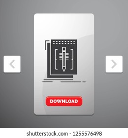 Code, edit, editor, language, program Glyph Icon in Carousal Pagination Slider Design & Red Download Button