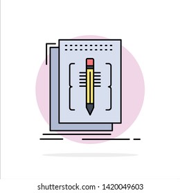 Code, edit, editor, language, program Flat Color Icon Vector