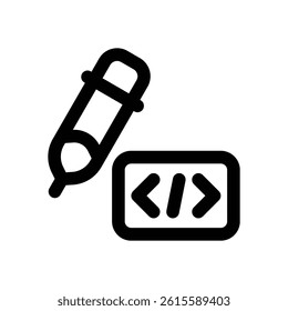 code edit line icon. Clean and minimalist vector icon for websites, mobile apps, presentations, and logos. Fully scalable and customizable for any project.