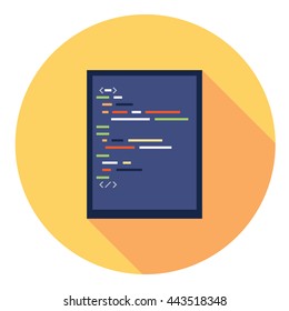 Code Editor Flat Style Design Icon