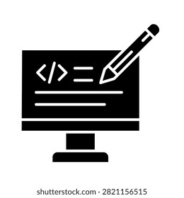 Code Editor Glyph Style Icon Design