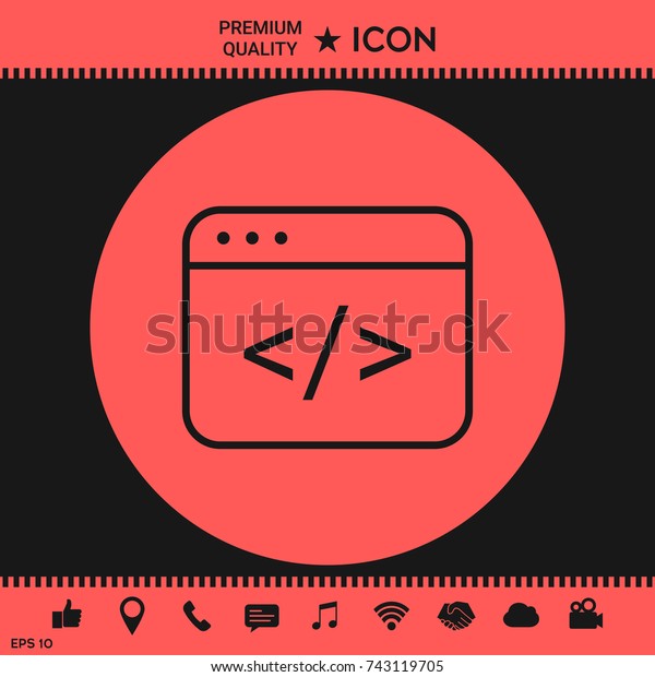 Code Editor Icon Stock Vector Royalty Free