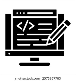 Code Editor Icon Element For Design