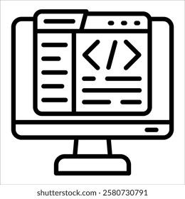 Code Editor Icon Element For Design