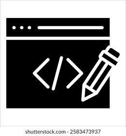 Code Editor Icon Element For Design