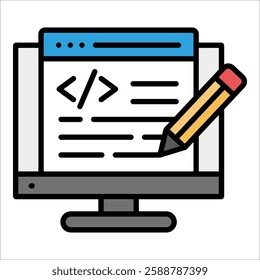 Code Editor Icon Element For Design