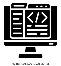 Code Editor Icon Element For Design