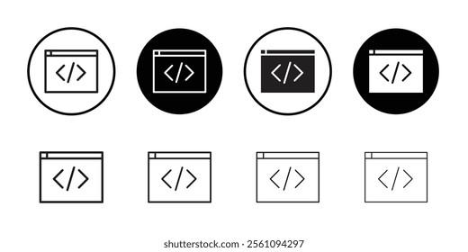 Code editor icon Flat line symbol