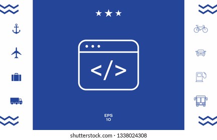 Code editor icon. Graphic elements for your design