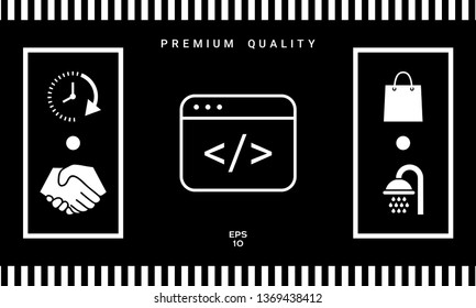 Code editor icon. Graphic elements for your design