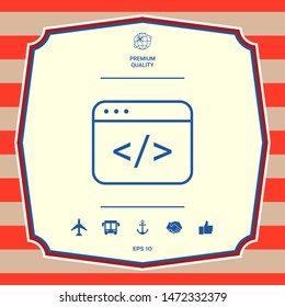 Code editor icon. Graphic elements for your design