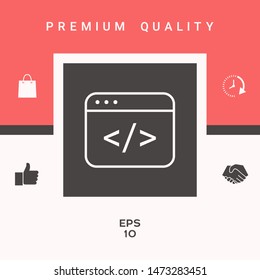 Code editor icon. Graphic elements for your design