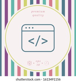Code editor icon. Graphic elements for your design