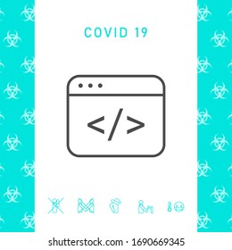 Code editor icon. Graphic elements for your design