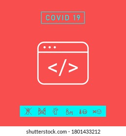 Code editor icon. Graphic elements for your design