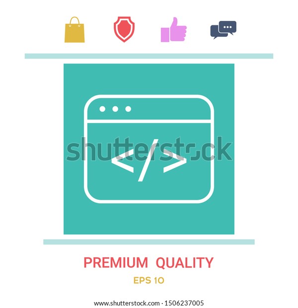 Code Editor Icon Graphic Elements Your Stock Vector Royalty Free