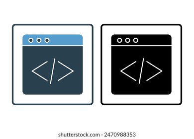 Code Editor icon. icon related to edit tool. suitable for web site, app, user interfaces, printable etc. solid icon style. simple vector design editable