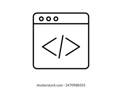 Code Editor icon. icon related to edit tool. suitable for web site, app, user interfaces, printable etc. line icon style. simple vector design editable