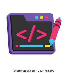 Code Editor Vector style icon. Eps 10 file