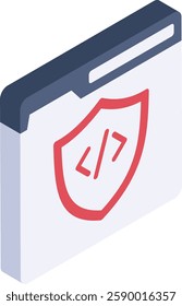 Code Encrypt decrypt isometric Concept, Information security Vector Icon Design, Software and web development symbol, Computer Programming and Coding stock illustration, Browser Encryption Sign