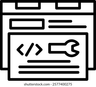 Code Engineering Line Vector Icon Design