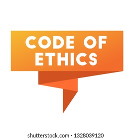 code of ethics stamp on white background. Sign label sticker.