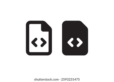 Code file icon representing programming document Vector