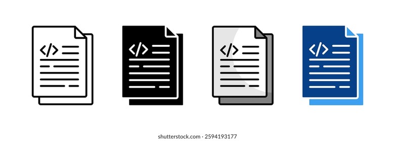 Code File Icon Set Multiple Style Collection