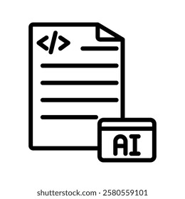 Code File line icon, editable vector icon, pixel perfect, illustrator ai file