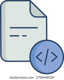 code file linear color icon design