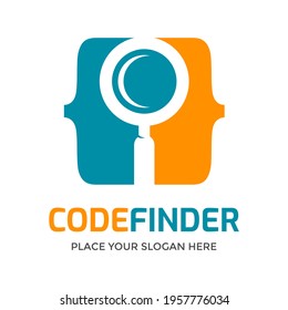 Code finder vector logo template. This design suitable for business