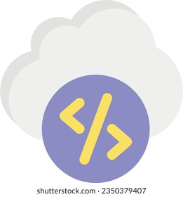  code flat icon design style