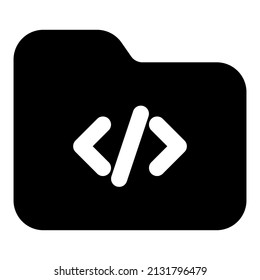 Code Folder Icon With Black Color