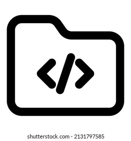 Code Folder Icon With Black Color