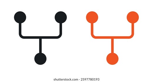 Code Fork colored icon set. Stock Vector
