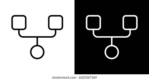 Code Fork icon concept stroke on white background