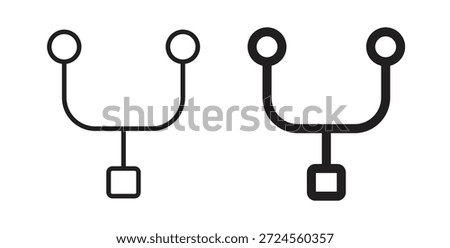 Code Fork icon in doodle and stroke style.