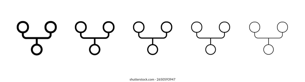 Conjunto de gráficos ícone de Bifurcação de código. estilo de linha de traçado moderno