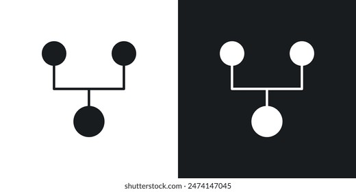 Code fork icon set. Merge data request vector symbol with branch divert signs.