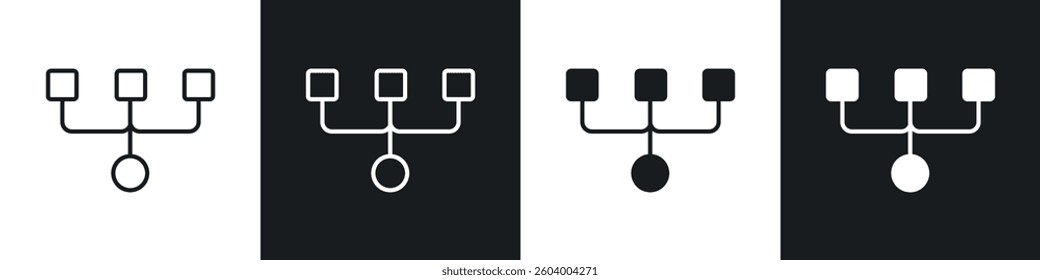 Code Fork icon symbol collection on white background.